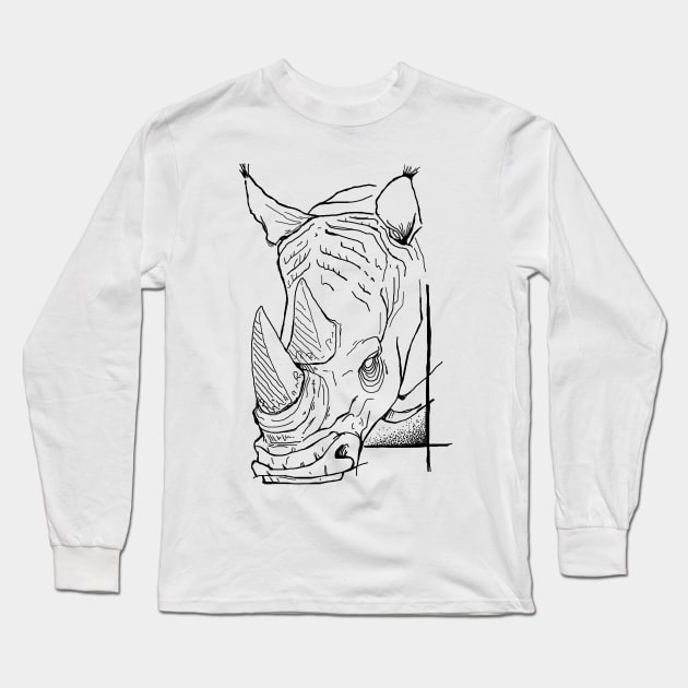 Rhino Long Sleeve T-Shirt by LeBelge